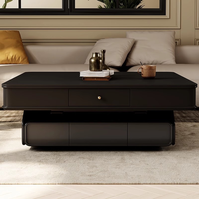 Mesa de mahjong, mesa de centro, elevación eléctrica automática, mesa de comedor de apartamento pequeño para el hogar, multifunción de doble uso, estilo antiguo nuevo