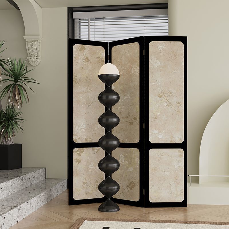 French-Style Screen Partition with Vintage Floral Design for Living Room, Dining Room, Sofa Background, Entrance Screen, Movable Folding Partition for Decoration