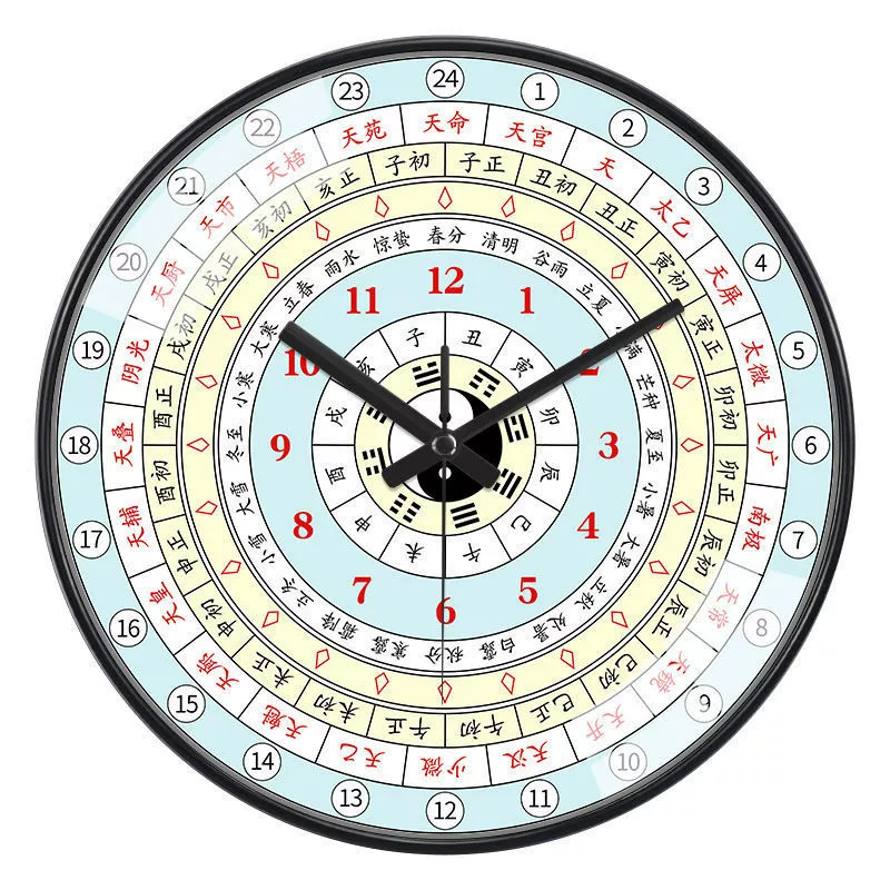 Часы Ziwuwan Injecting Beauty Salon Clock Clock Clocks 24 Hours of Health History Clock Chinese Medicine Twelve Camera Meridian Gossip S тихие часы