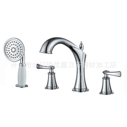 Kaiping Youjia Bathroom Chrome-Plated Split Bathtub Faucet Bathtub Four-Piece Set Hot and Cold Faucet 5288