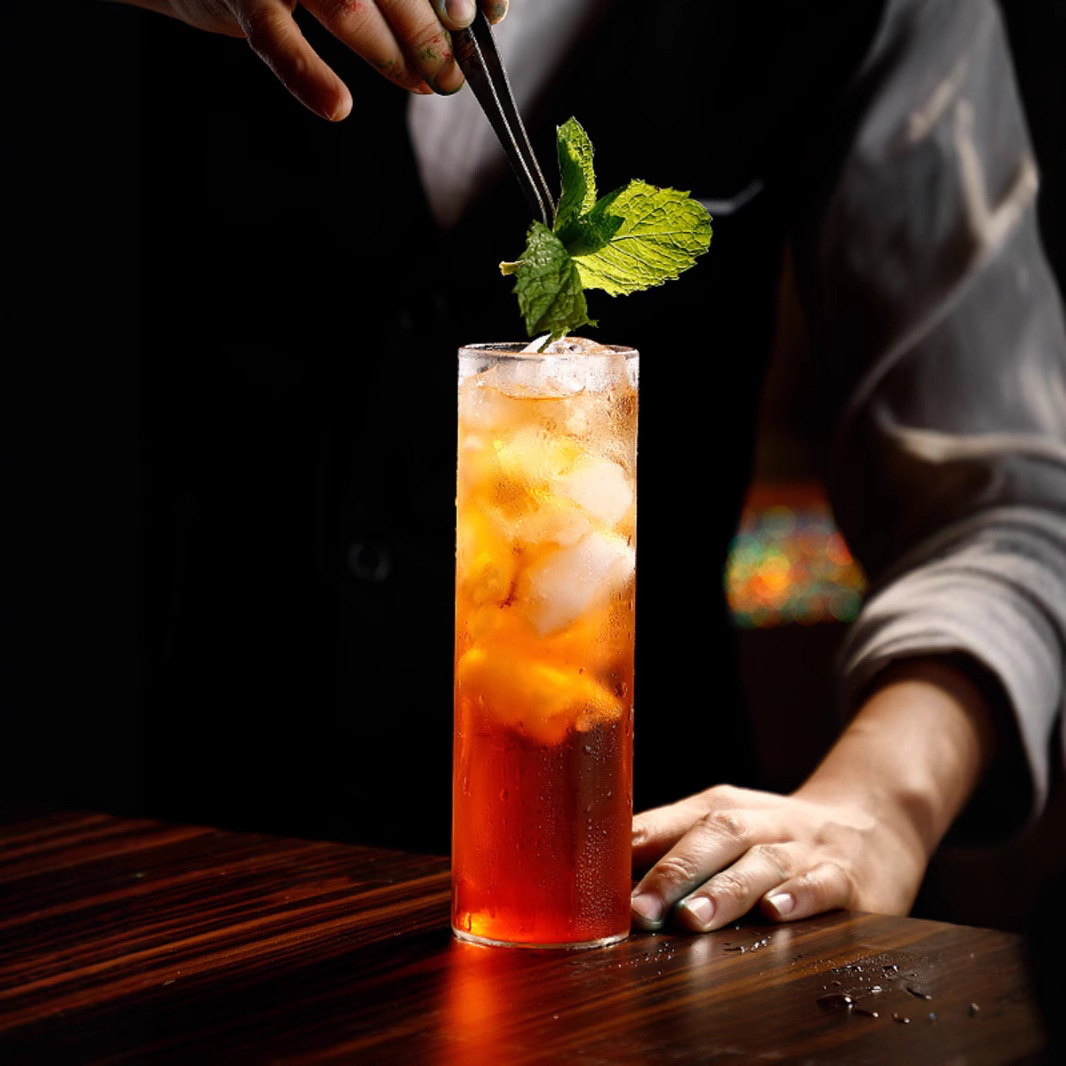 Vaso de copa sin fondo ligero, copa de cóctel, taza de bebida larga simple, taza de Klin, taza de jugo, taza de agua recta alargada, hogar