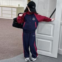 女童套装2025春秋季新款洋气网红中大童女孩休闲运动阔腿裤两件套