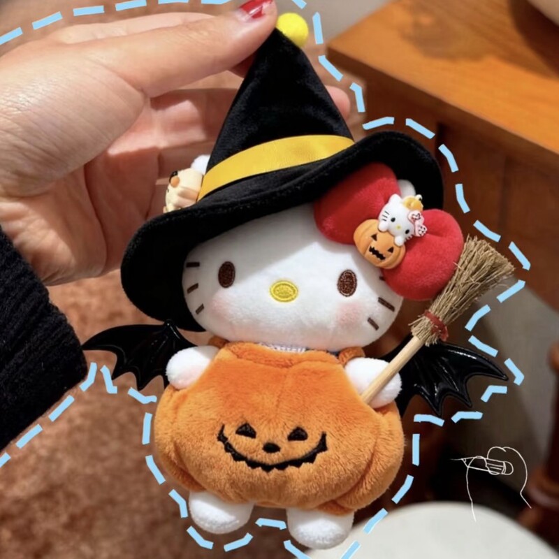 [Authentic] Halloween Set Kitty Bag Pendant Kt Cat Pumpkin Keychain Female School Bag Pendant Gift