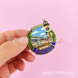 金属烤漆狮子会徽章定制logo合金珐琅烤漆高品质胸针翻领别针定做