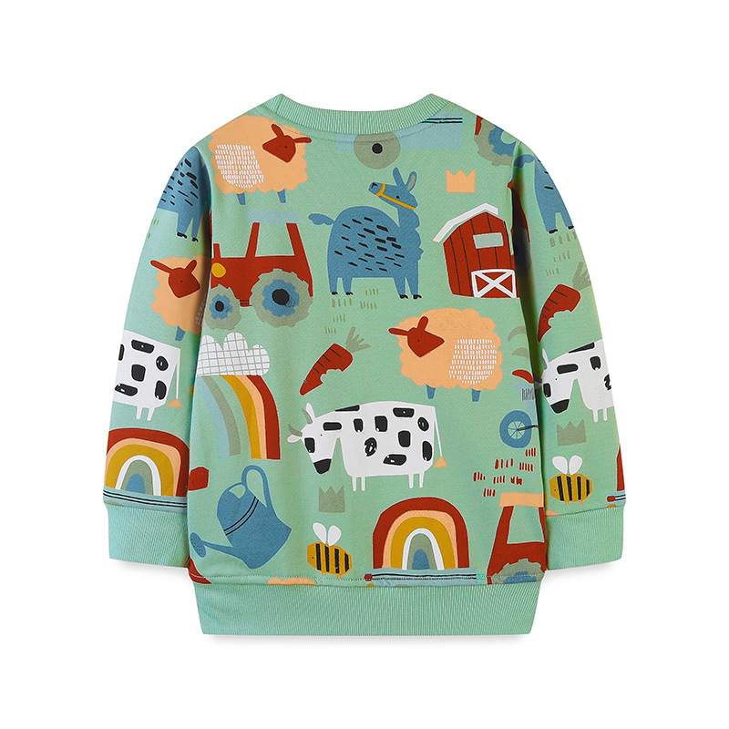 Suministro transfronterizo otoño nuevas sudaderas para niños de tamaño pequeño y mediano jersey de cuello redondo chaquetas de manga larga para niños