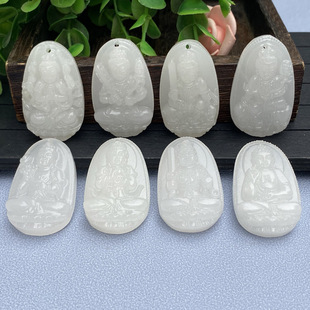 Afghanistan White Jade eight patron Saint brand small pendant stall supply wholesale exhibition will sell jade gifts