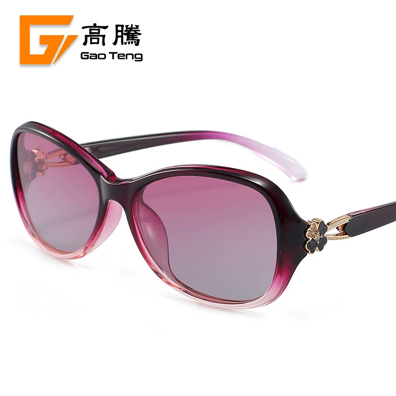 Полноправные женские polarized солнцезащитные очки двухцветные с цветочным стилем пляжный стиль модные водитель зеркальные 2214