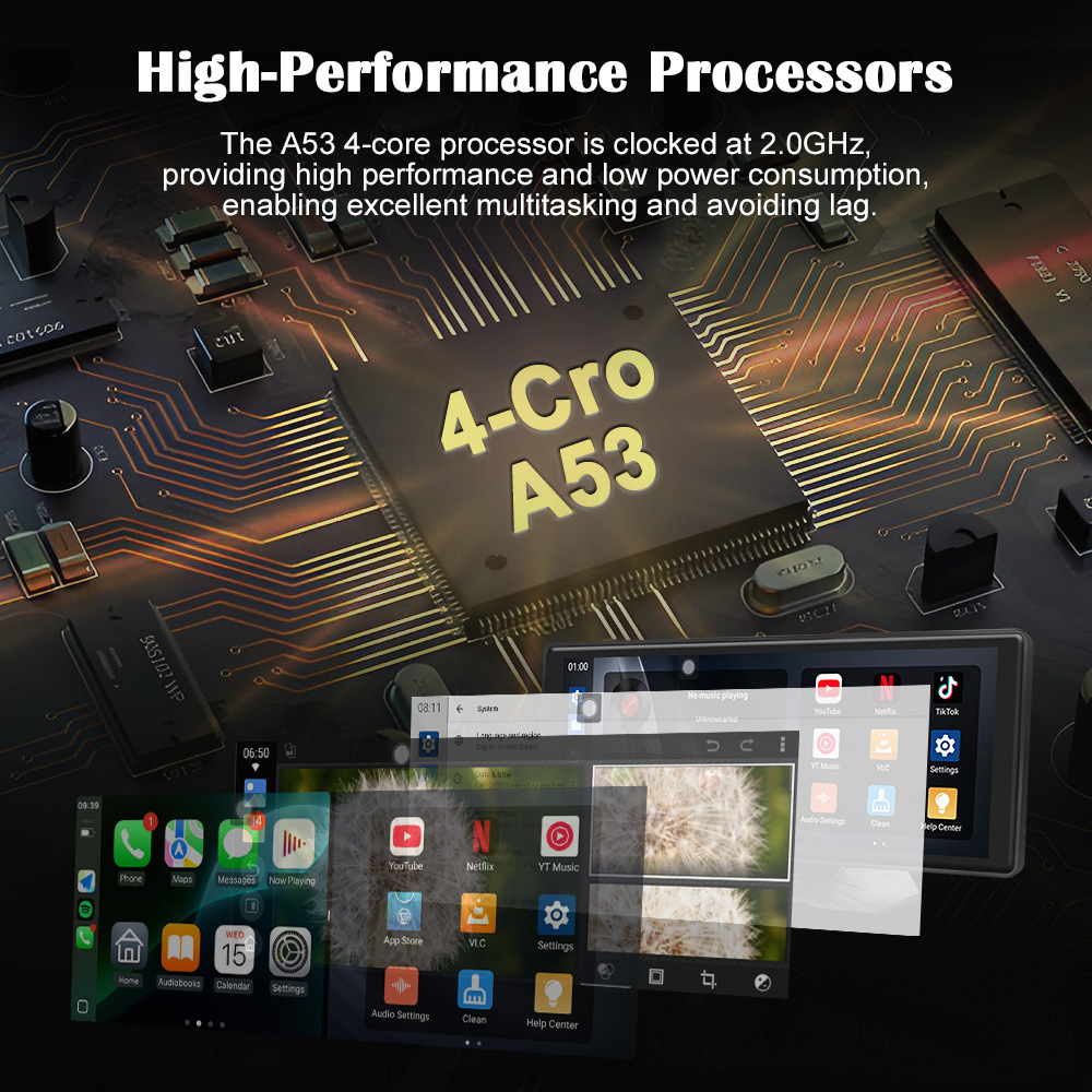 10.25inch Dual Wifi Dash Cam Wireless Carplay Smart Screen Android Car Navigation System