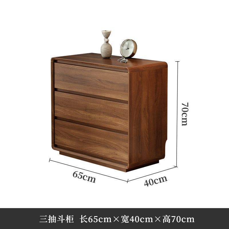 세 개의 서랍장 65*40*70CM 순수한 나무 색상