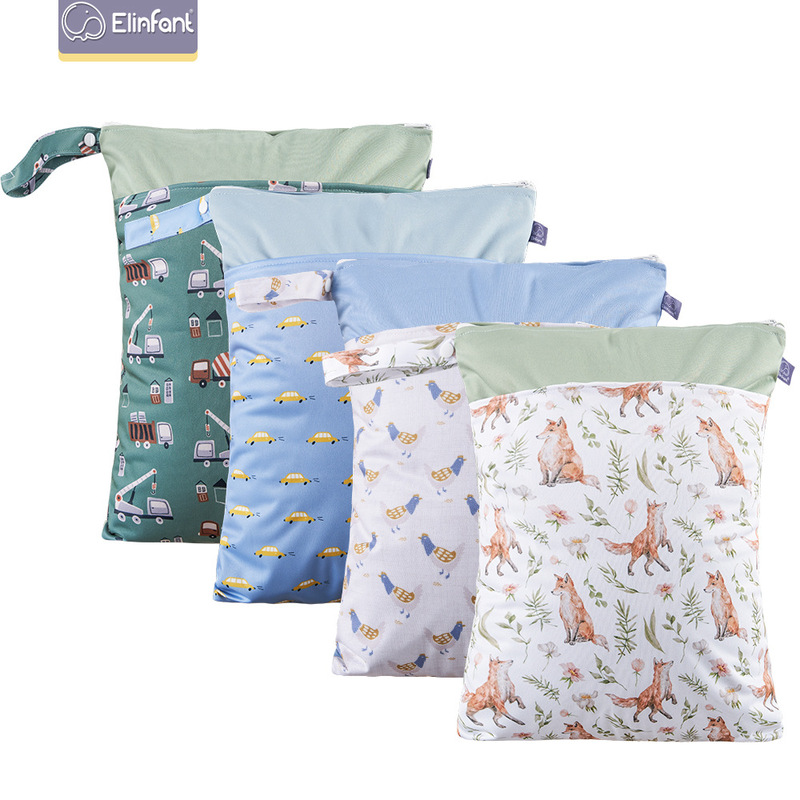 Baby Travel Storage Bag Cross-border Baby Stroller Hanging Bag Diaper Dry and Wet Bag Waterproof Cloth Urine Bag Portable