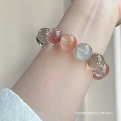 ウサギの毛模造クリスタルブレスレット女性のデザインガラスアクアマリンファッション模造クリスタルブレスレット誕生日段階