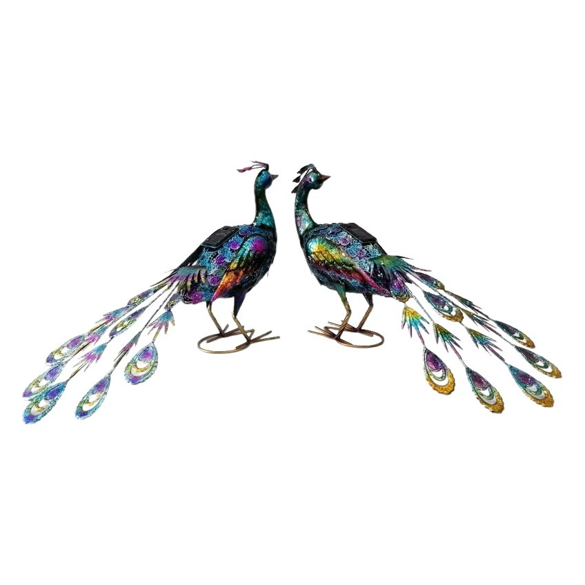 Детский сад Вилла Сад Двор Украшение Балкона Экспорт Внешняя торговля Живопись Пара металлоизделий Солнечный свет Павлин