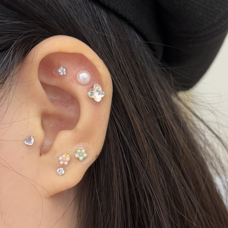 Sheyu Wusha Fashion Ear Acupuncture Stickers Personalized Ins Girls Punch-Free Ear Stud Stickers Jewelry Factory Direct Sales Sheyu Wusha Fashion Ear Acupuncture Stickers Personalized Ins Girls Punch-Free Ear Stud Stickers Jewelry Factory Direct Sales