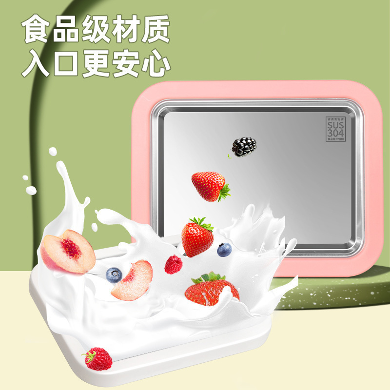 Fried Ice Machine for Home Use, Homemade Fried Yogurt Ice Cream Maker, Small DIY Mini Model for Children, No Need for Electricity