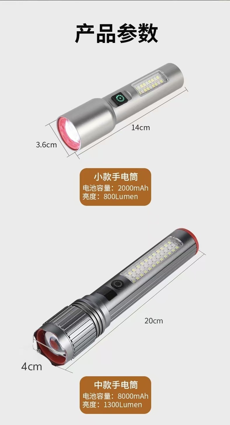 Super Bright Flashlight, Multi-Functional Flashlight, Aluminum Alloy, Ultra-Long Battery Life, High-Power White Laser, Strong Light, Long-Range Projection
