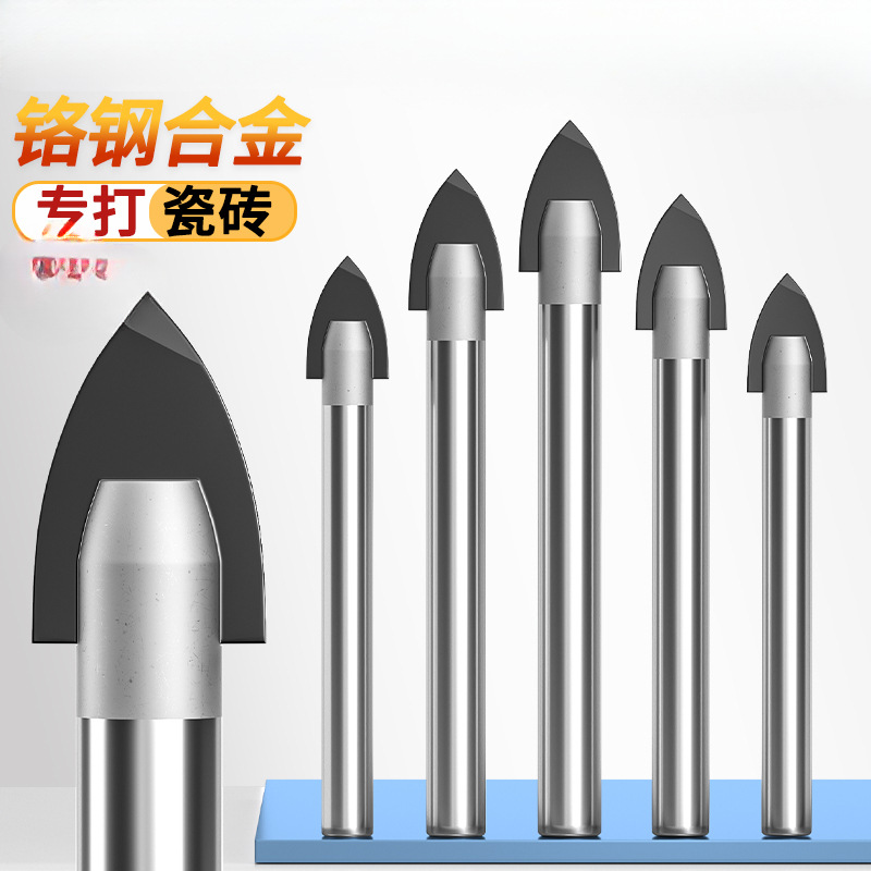 Ajuste de taladro de azulejos de aleación de cerámica de vidrio de hormigón taladro de mano especial perforación taladro triangular perforador 6mm