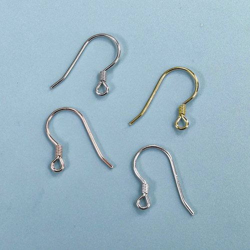 Qianseye S925 sterling silver ear hook handmade diy ear jewelry accessories silver ear hook earrings wholesale silver ear hook earrings