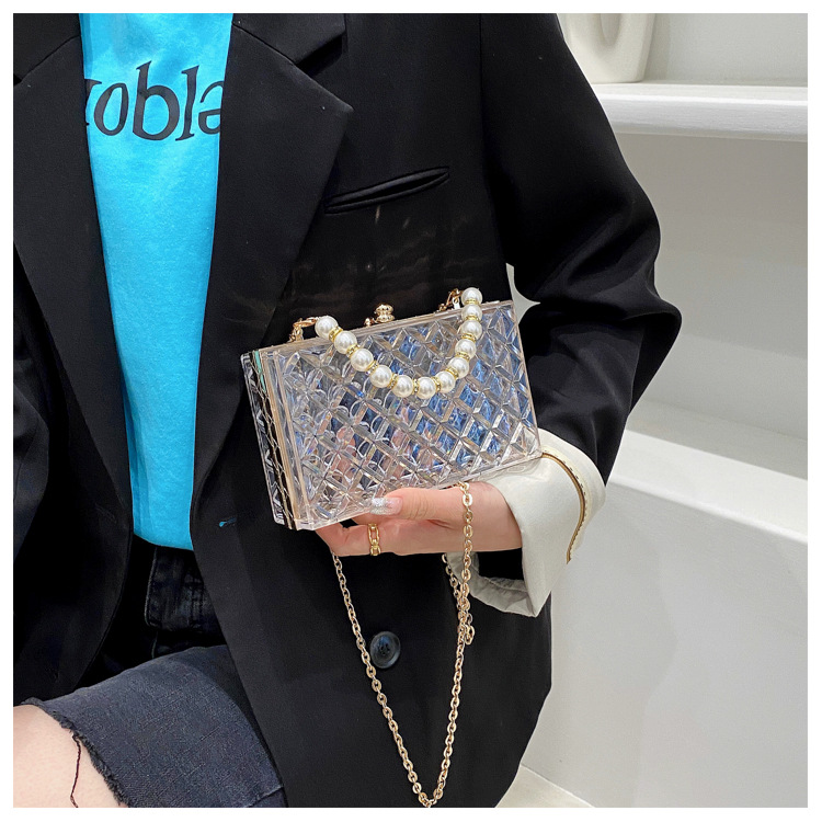 Fashion Transparent Pearl Handle Messenger Bag display picture 5