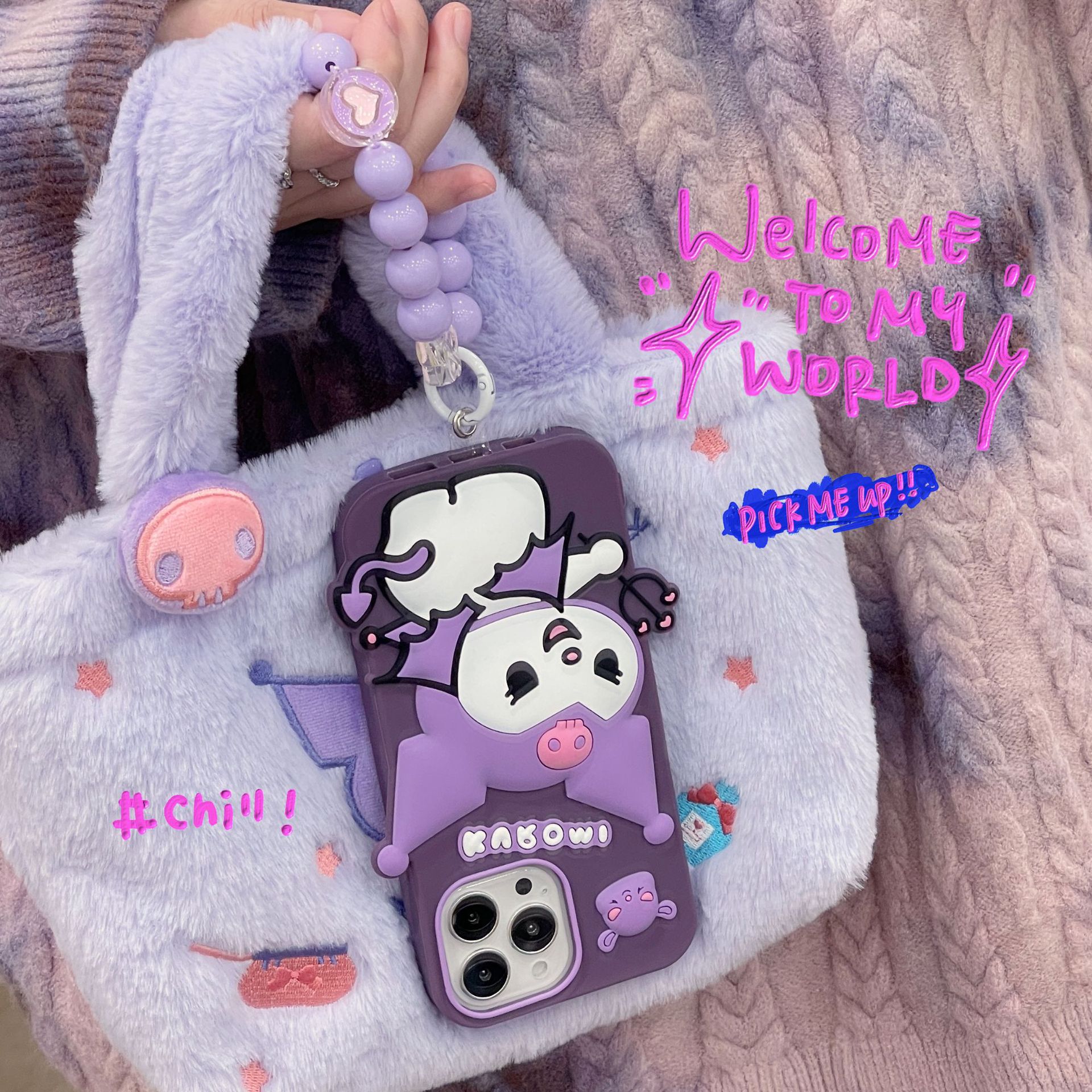 Dark Purple Kuromi iPhone Case Image 6