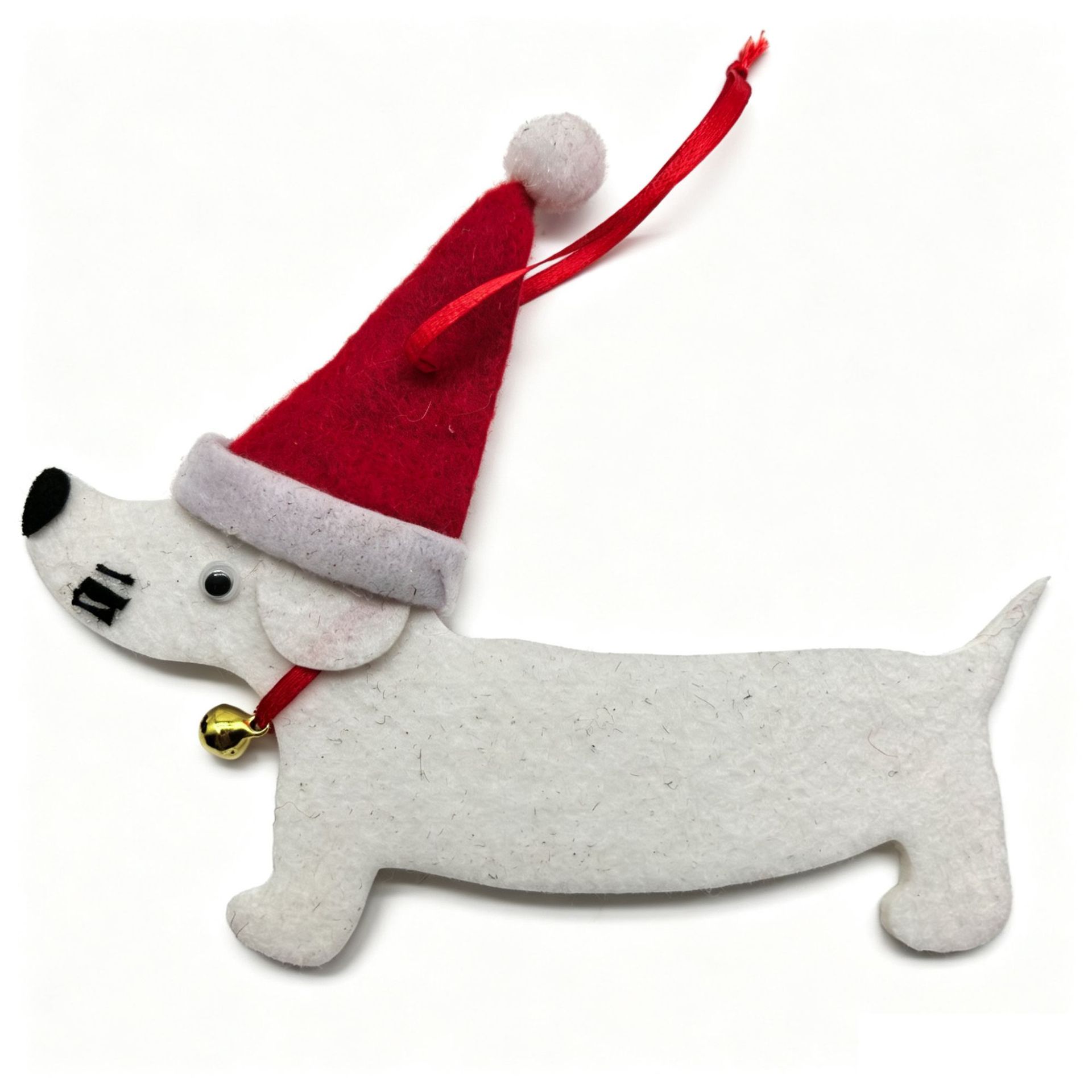 SGS en stock salchicha perro fieltro regalos de Navidad decoración fiesta adornos lindos colgantes