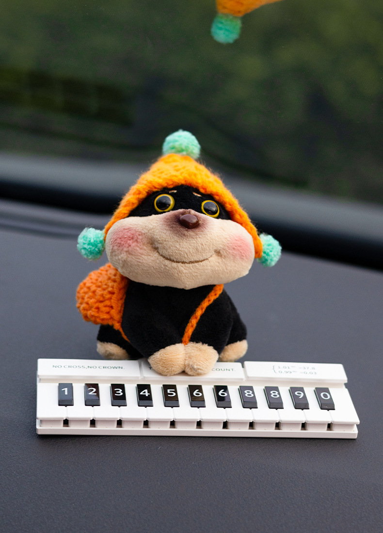 Gulu Handmade Original Bee Dog Girls' Temporary Parking Number Plate - High-End Creative Car Moving Phone Number Sign