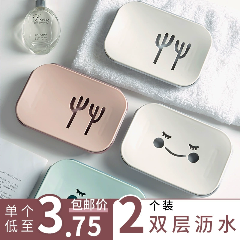 Мыльница Без перфорации Креативный крутой слив Мультфильм Ванная комната Бытовая мыльница Стеллаж Симпатичная мыльница