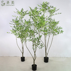 南天竹緑植物室内のリビングルームの装飾をシミュレーションします。