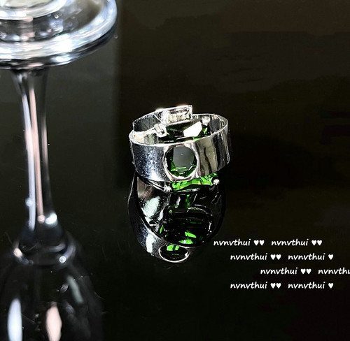 Sotheby's malachite emerald lace honeycomb ring designer 18K gold plated snowflake zircon ring