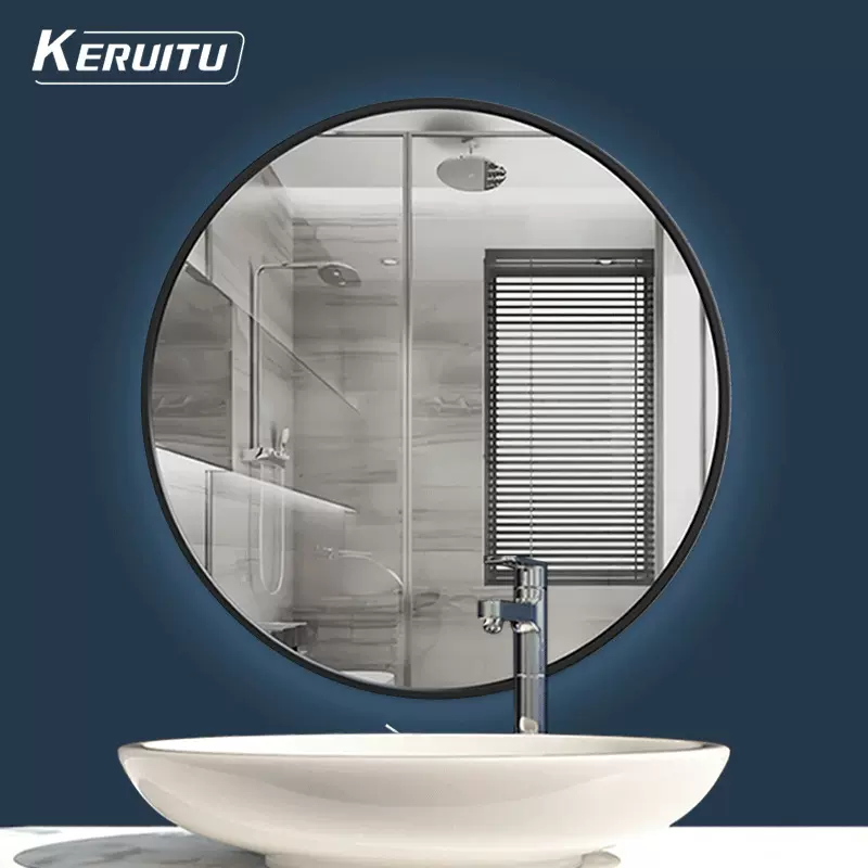 工厂定制现代轻奢极简浴室镜挂式卧室卫生间化妆镜铝框家庭装饰镜