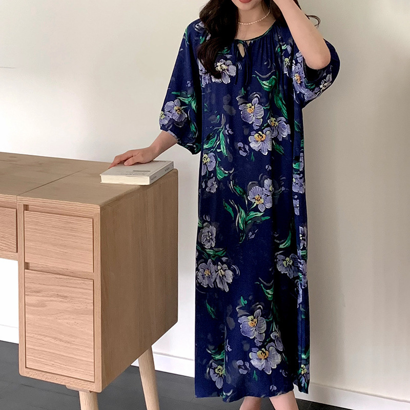 厂家直销棉绸睡裙女夏季薄款绵绸睡衣清冷蝴蝶吊带国风新中式可外|undefined