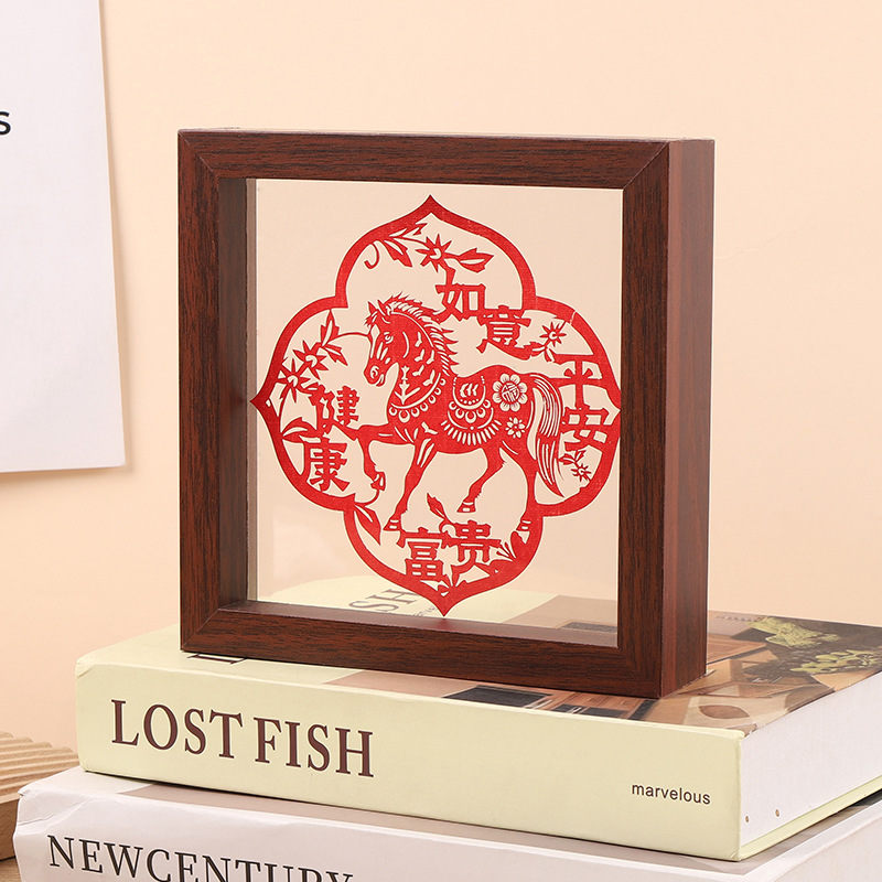 2026 Year of the Horse New Year Window Decoration Paper Spring Festival Window Decoration Double-Sided Transparent Paper-Cut Photo Frame Handmade Home Creative Ornament 2026 Year of the Horse New Year Window Decoration Paper Spring Festival Window Decoration Double-Sided Transparent Paper-Cut Photo Frame Handmade Home Creative Ornament