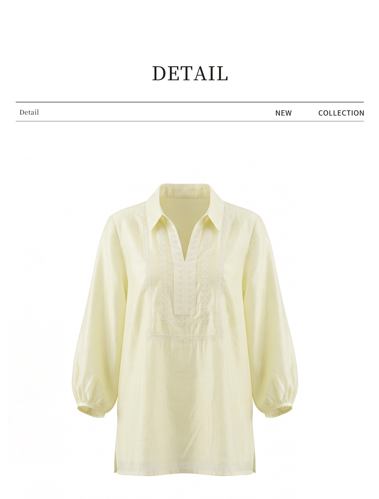Áo sơ mi nữ tay lỡ thêu hoa tay chất liệu tencel cao cấp — màu trắng chi tiết 24