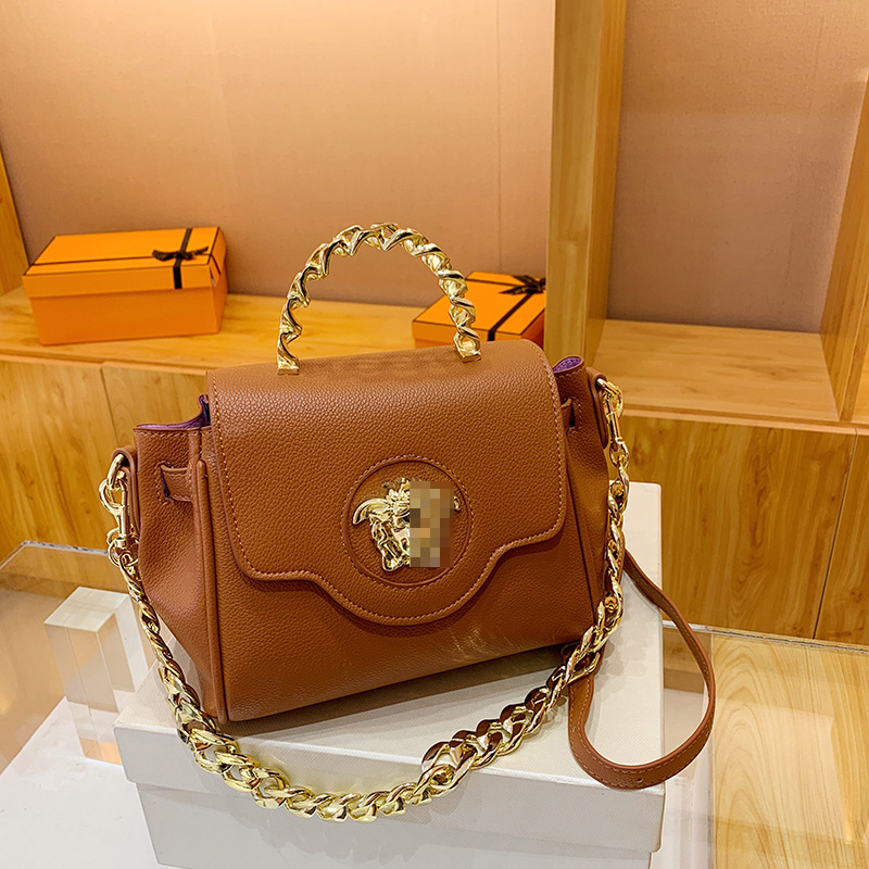 2023 new women's fashion color matching handbag flip niche h..