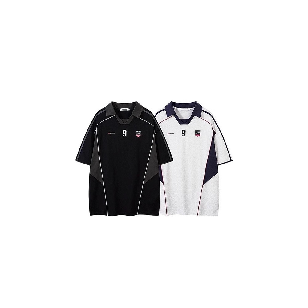 American College-style Letter Print Short-sleeve T-shirt For Men And Women, Summer Street Style Loose Casual Polo Shirt_viptrois.com