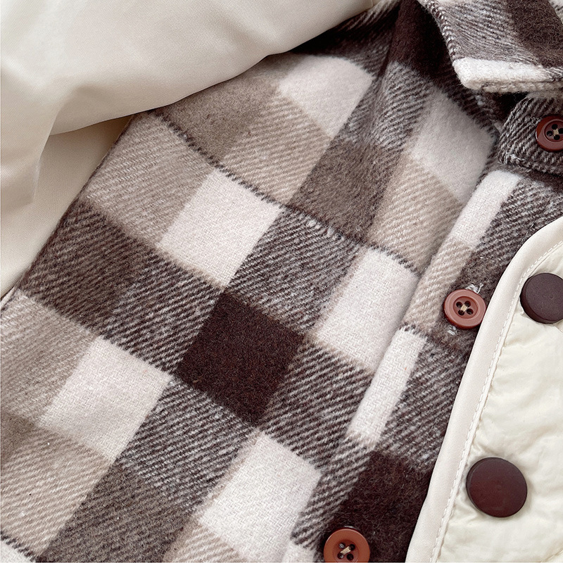 Capa de algodón para niños 2024 invierno nuevo abrigo de algodón para niños niños pequeños niños delgados falsos dos piezas de ropa de algodón de moda