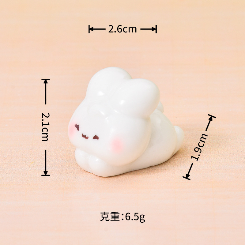 创意可爱小兔子萌粒公仔树脂配件 娃娃屋diy装饰品手工桌面小摆件|undefined