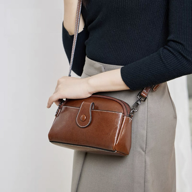 Genuine Leather Women's Mini Bag 2026 New Fashion Mom Mobile Phone Bag Women's Shoulder Bag Crossbody Bag for Women
