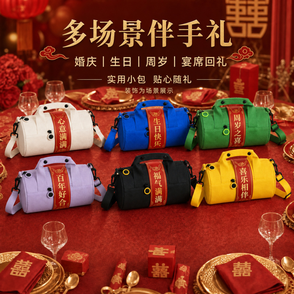 Cross-Border New Style Cylindrical Bag, Yoga Dance Casual Sports Bag, Commuter Handbag, Fashionable and Versatile Shoulder Crossbody Bag