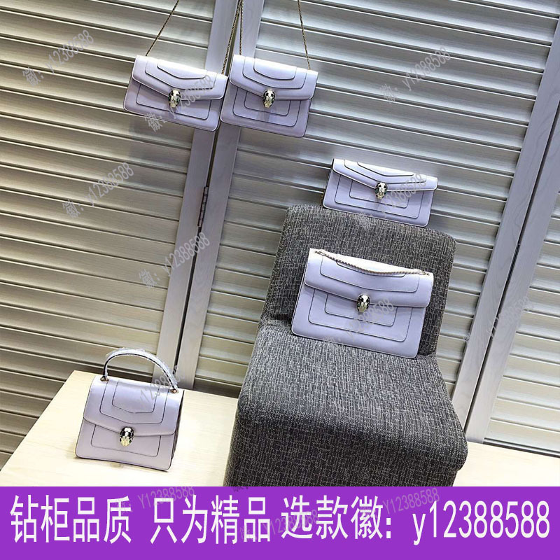 Factory Direct Sale Enamel Snake Head Bag Cowhide Small Square Bag Tofu Bag Single Shoulder Crossbody Women's Bag Chain Dropshipping