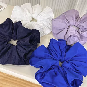 Super Brightening~ Klein Blue Morandi Color Series Simple Solid Color Pleated Large Hair Tie Fashionable Niche Hair Rope
