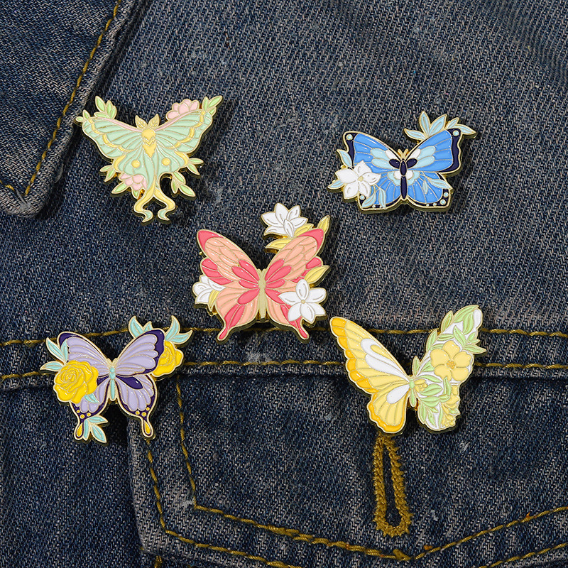 5g Weight Brooches Classification Holiday, Daily Occasion Alloy Material Butterfly Pattern Unisex Gender Plating Design Fashion Style Fashion Pin Butterfly Alloy Plating Unisex Brooches 6