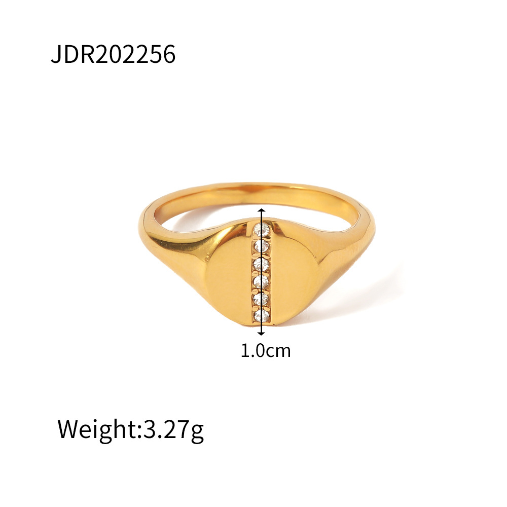 Fashion Geometric Stainless Steel Gold Plated Zircon Rings display picture 6