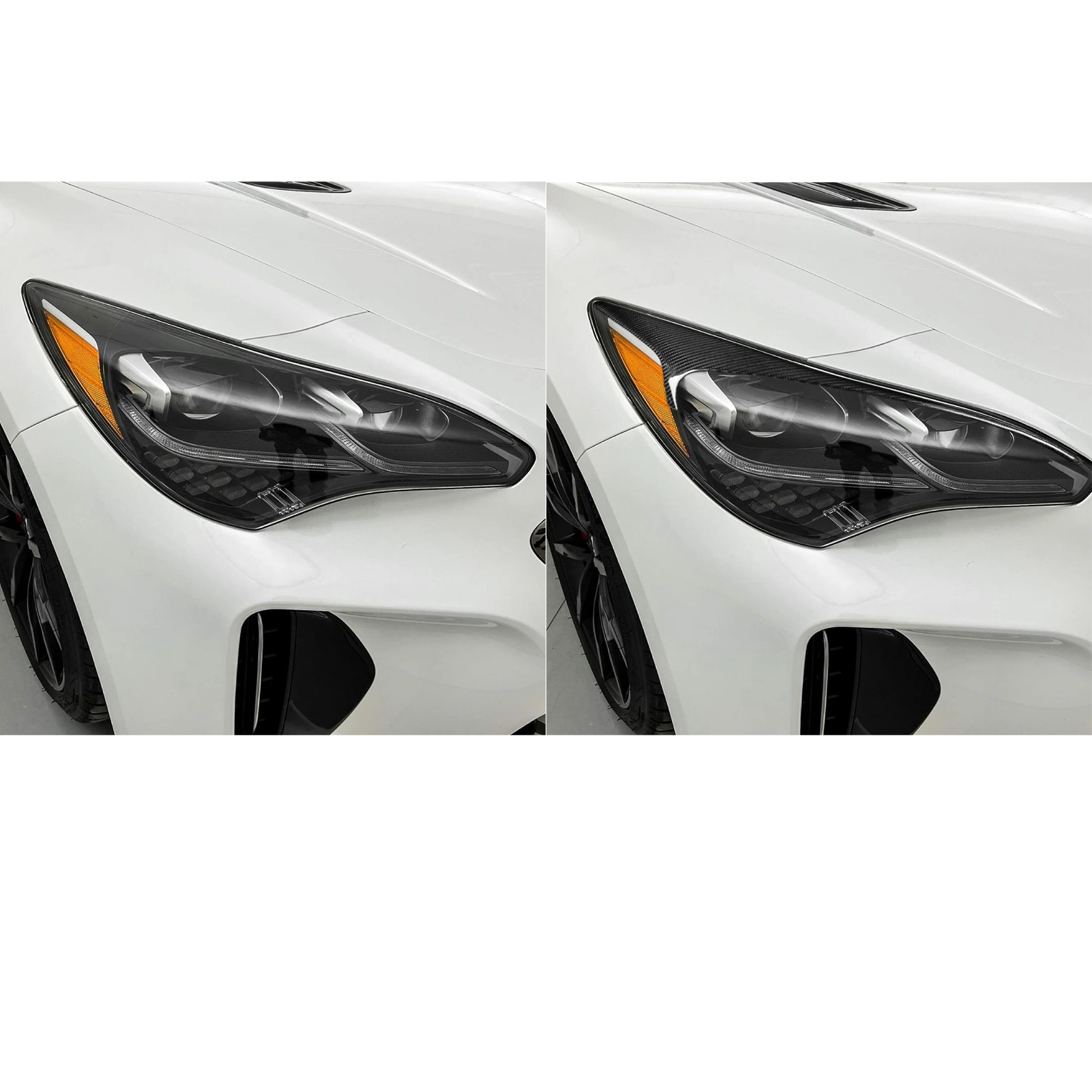 MS Carbon Fiber Headlight Eyelid Trim for Kia K8 Stinger 2018+