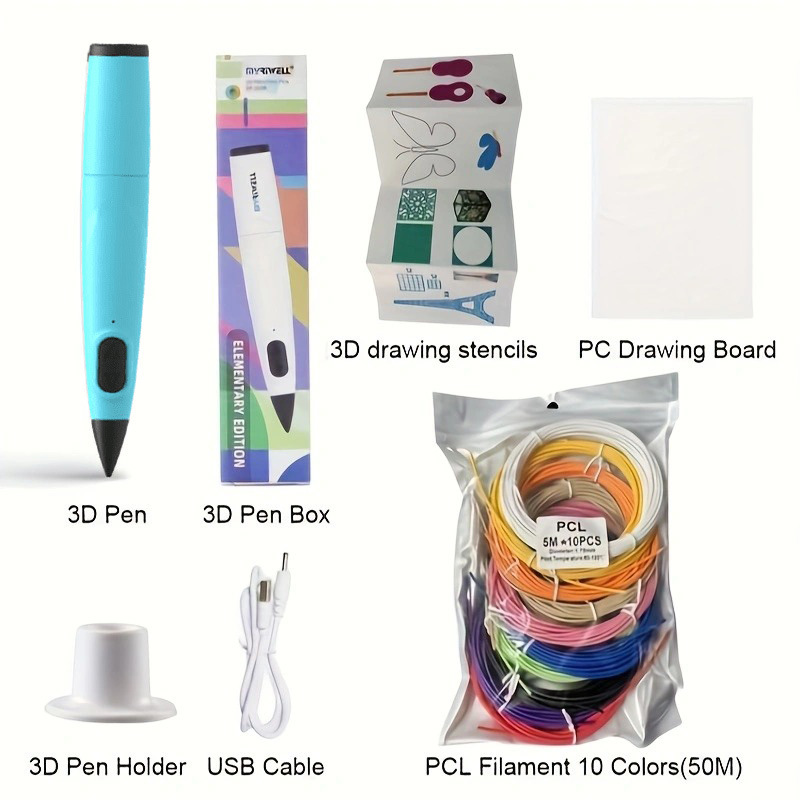 Myriwell Mai Rui RP-300B lápiz mágico Ma Liang lápiz de impresión 3D TEMU 3d pen pincel de graffiti multifuncional