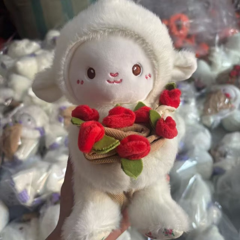 新款玫瑰小羊玩偶毛绒玩具磁吸花束小羊公仔可爱绵羊气息情侣礼物|undefined