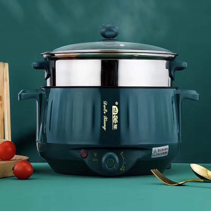 Electric Cooking Pot Stainless Steel Liner Household Student Dormitory Mini Electric Steamer Takeaway Electric Hot Pot Double-layer Electric Hot Pot