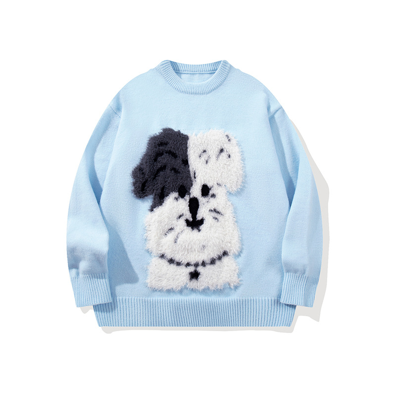 Andrea marca de moda original de dibujos animados perros Jacquard suéter de mujer otoño y invierno suelto casual cálido jersey de punto base image 6