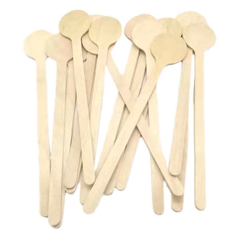 Spot 152MM180MM round head sign multi-size wooden stick big head special-shaped coffee stirring stick hot printing