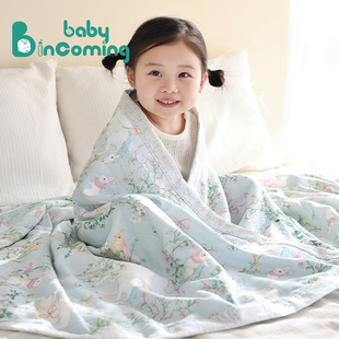 Bamboo Cotton Cover Quilt Soft Breathable Baby Bath Wrap Four Seasons Newborn Cartoon Cover Blanket Rabbit Ear Pillow