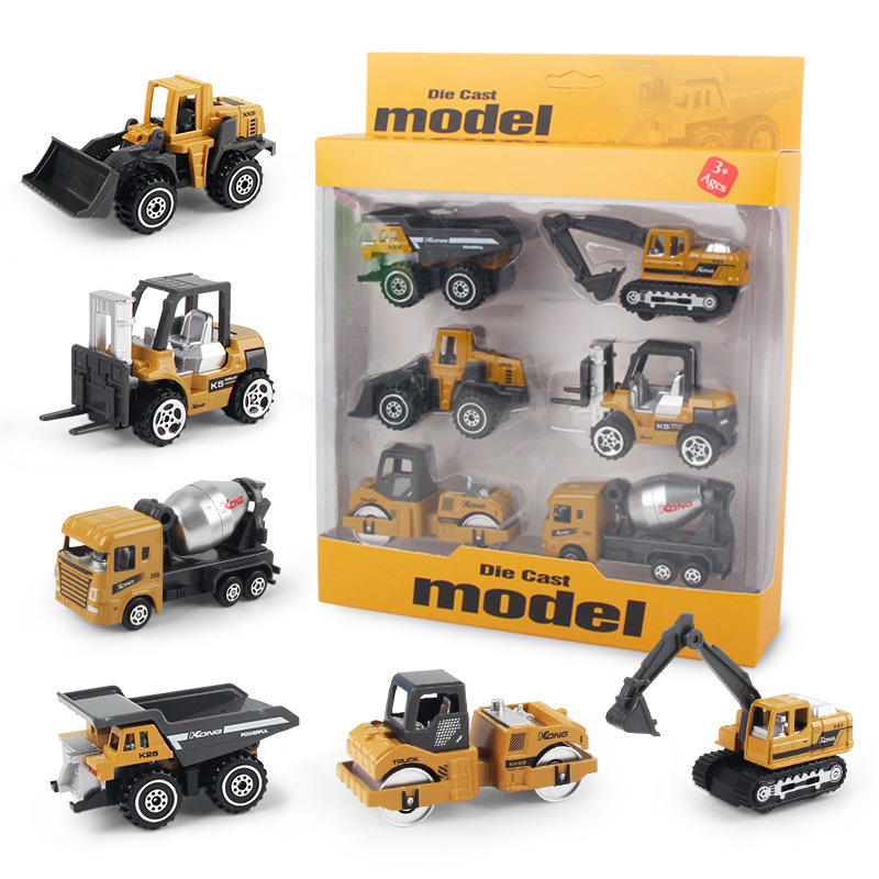 1:64 Engineering Model Alloy Car 6-Piece Set, Realistic Mini Sliding Model Children's Toy Car, New Product on Amazon 1:64 Engineering Model Alloy Car 6-Piece Set, Realistic Mini Sliding Model Children's Toy Car, New Product on Amazon